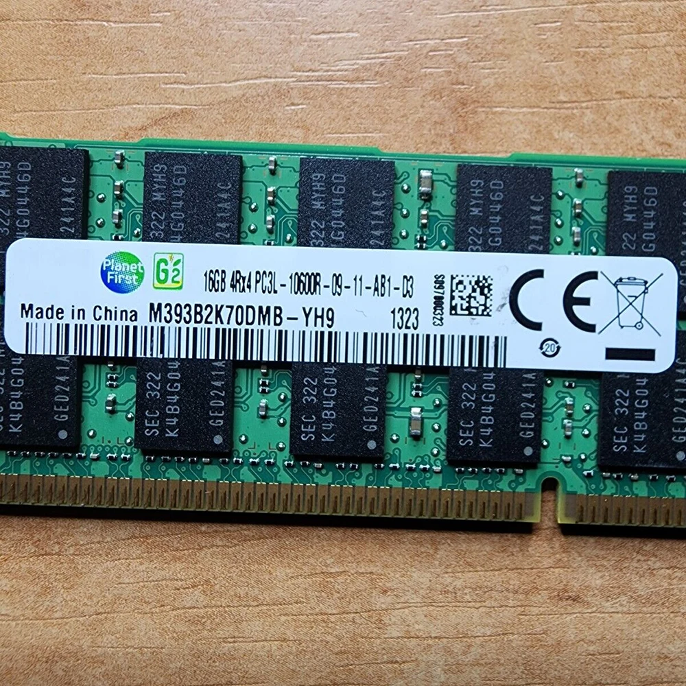 1ШТ 16 ГБ 16G 1333 DDR3L PC3L 4RX4 10600R REG ECC для Samsung RAM Серверная память M393B2K70DMB-YH9  . ' - ' . 3