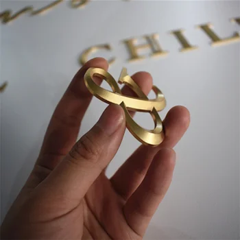 Изготовленный на заказ Алюминиевый Знак из чистого золота Толщиной 5 мм с 3D тиснеными металлическими Буквами