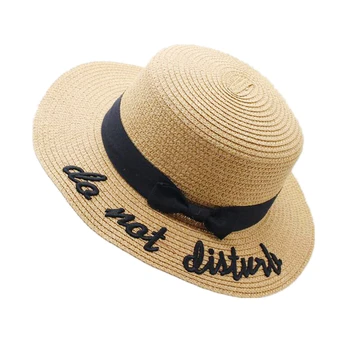Новые Летние Шляпы Для Женщин Мода Девушка Шляпа С Бантом Из Ленты Пляж Шляпа Повседневная Соломенная Плоская Верхняя Шляпа Панама Кости Женщина