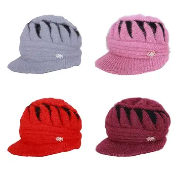 Толстая женская кепка, модная вязаная теплая зимняя шапка с капюшоном, женские шапки-ведра