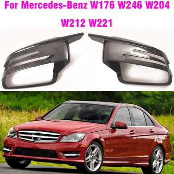 Чехлы для Зеркал заднего вида Mercedes-Benz W204 E W212 W176 W246 CLS C218 GLA X156 ABS Ярко-Черный Глянец