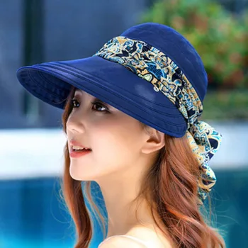 Повседневные женские летние пляжные модные шляпы для женщин, солнцезащитные козырьки, кепка, складная шляпа с защитой от ультрафиолета, вводная часть, женская прямая поставка