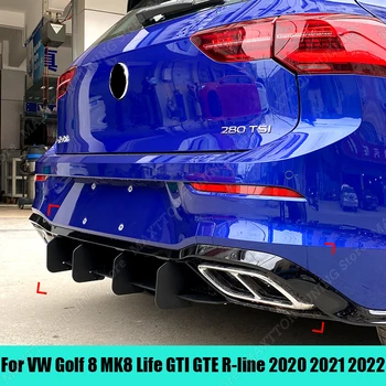 Автомобильный Диффузор Заднего Бампера, Флаг, Спойлер, Сплиттер, Черные Комплекты для кузова, Тюнинг Для VW Golf 8 MK8 Life GTI GTE R-line 2020 2021 2022