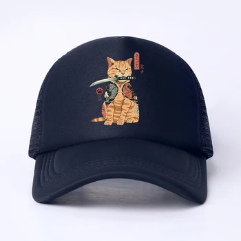 Повседневная бейсбольная кепка с изображением кота из Японского Аниме, регулируемые бейсболки Snapback для женщин, мужчин, Кепка дальнобойщика в стиле хип-хоп