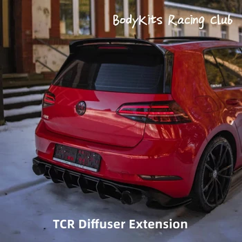 Глянцевый черный диффузор заднего бампера Maxton Style для Volkswagen Golf MK7.5 GTI TCR 2017-2020