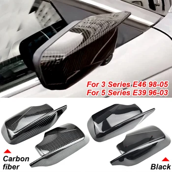 Крышка зеркала заднего вида Из Углеродного волокна/Черный Для BMW E46 E39 4 двери 325i 330i 525i 530i 540i 1998 1999 2000 2001 2002-2005