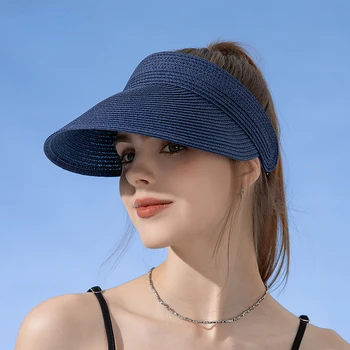 Новая Весенне-летняя женская уличная Соломенная шляпа с большим карнизом, модная шляпа с утиным язычком, Регулируемая Пляжная шляпа для путешествий