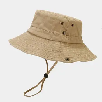Шляпа с защитой от ультрафиолета, Солнцезащитный козырек, Шляпа Рыбака, Унисекс, Уличная панама с защитой от ультрафиолета, для летней рыбалки, Пляжная, упаковываемая со шнурком от солнца