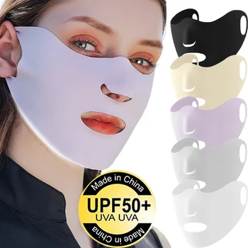 Новая Летняя маска из Ледяного шелка Против солнечных ожогов, Анти-ультрафиолетовые дышащие Хлопчатобумажные Маски, Мужские, женские, для верховой езды, Ветрозащитная Маска многоразового использования