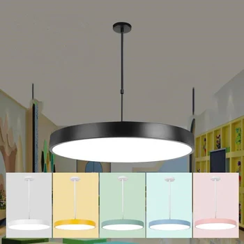 Скандинавский светодиодный подвесной светильник, минималистичный круглый потолочный подвесной светильник, Круговая подвесная лампа, люстра для освещения гостиной, столовой