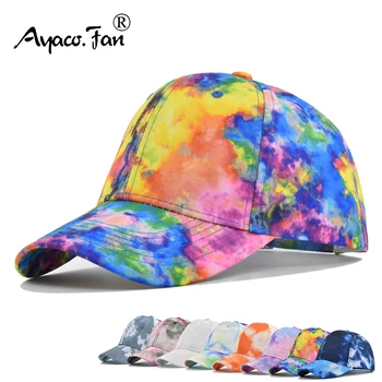 Бейсболка, новая весенняя солнцезащитная шляпа, окрашенная в цвет галстука, для мужчин, женщин, Унисекс-подростков, хлопковые бейсболки, Винтажная летняя шляпа в стиле хип-хоп