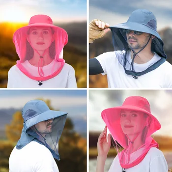 Шляпа с москитной сеткой, солнцезащитные кепки Safari с сетчатой вуалью для защиты от насекомых