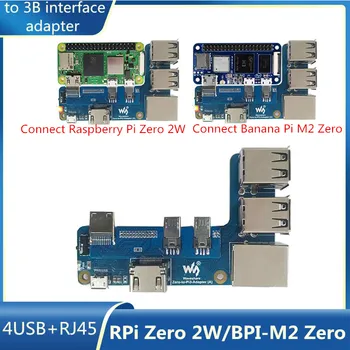 Плата расширения Raspberry Pi Zero 2 Вт Banana Pi M2 Zero с 3B интерфейсным адаптером BPI-M2 Zero для Pi3 Pi0 USB-концентратор 4USB + RJ45 HAT