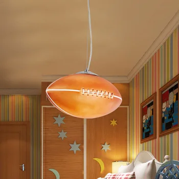 Детская комната, баскетбольная светодиодная люстра для спальни с мультяшным рисунком, люстра в стиле регби в детском саду