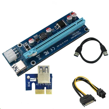2017 новая PCI-E PCI E Express Riser Card от 1x до 16x USB 3.0 Кабель для передачи данных 30 см SATA Кабель Питания для BTC Miner Machine майнинга биткоинов