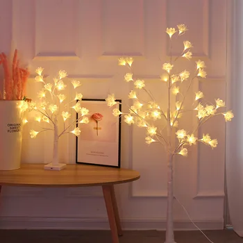 Современные Светящиеся торшеры в виде дерева, Креативная Орхидея, светодиодный светильник для спальни, гостиной, Фоновый реквизит, Декоративный торшер для помещений
