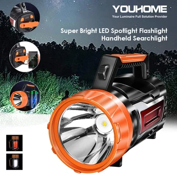 Супер яркий светодиодный прожектор, перезаряжаемый портативный фонарик, водонепроницаемый блок питания, задний фонарь для кемпинга на открытом воздухе
