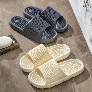 Новые Массажные тапочки 2023, Летние Шлепанцы для женщин И мужчин, Нескользящие сандалии на платформе для ванной комнаты, домашняя однотонная повседневная обувь для пары