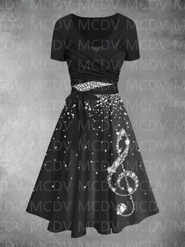 Женское платье с блестящим рисунком в стиле арт-дизайн, платье из двух частей, платье с карманами с 3D принтом, Женские платья 03
