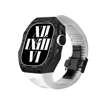 Роскошный 49-миллиметровый чехол из углеродного волокна для Apple Watch ultra 49-миллиметровый комплект модификации ремешка iWatch Viton Аксессуары для резинки Fluoro
