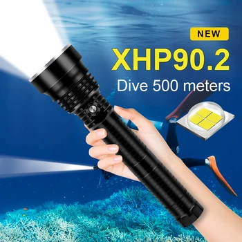 Светодиодный фонарик для дайвинга высочайшего уровня водонепроницаемости XHP90.2 USB Мощный фонарик для дайвинга XHP 90 подводный светодиодный фонарь для дайвинга