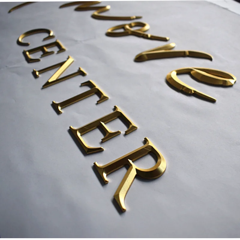 Изготовленный на заказ Алюминиевый Знак из чистого золота Толщиной 5 мм с 3D тиснеными металлическими Буквами . ' - ' . 4
