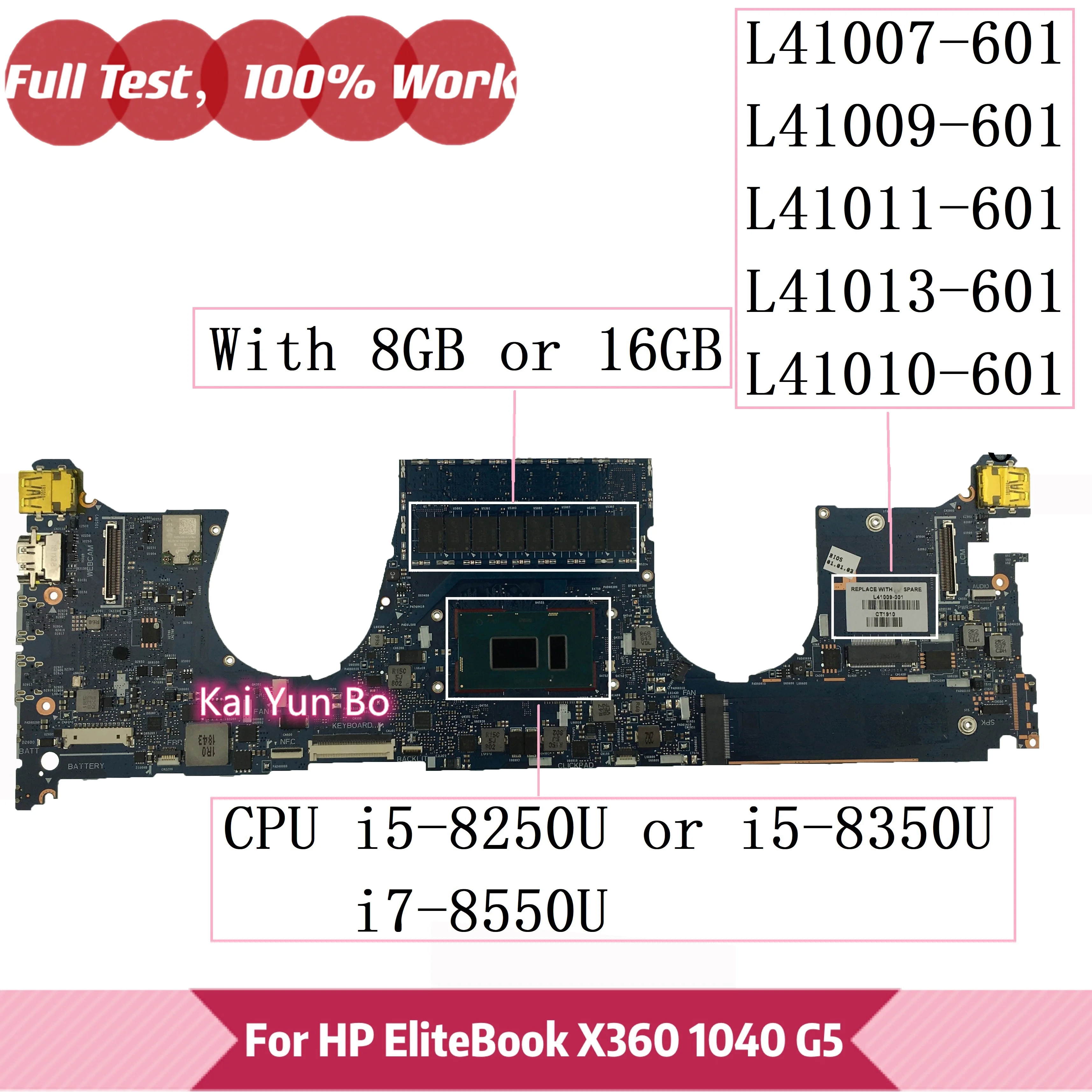 Материнская плата ноутбука L41007-601 Для HP EliteBook X360 1040 G5 6050A2999101 L41009-601 L41011-601 L41013-601 L41010-601 W I3 I5 I7 . ' - ' . 0