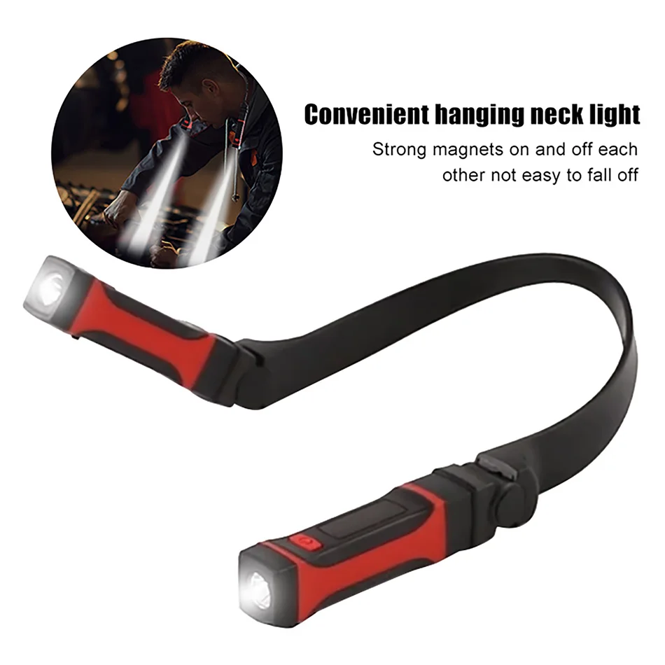 Светодиодный светильник для ношения на шее USB Перезаряжаемый глаз с двумя уровнями затемнения яркости Для кемпинга, чтения, ночных походов . ' - ' . 1