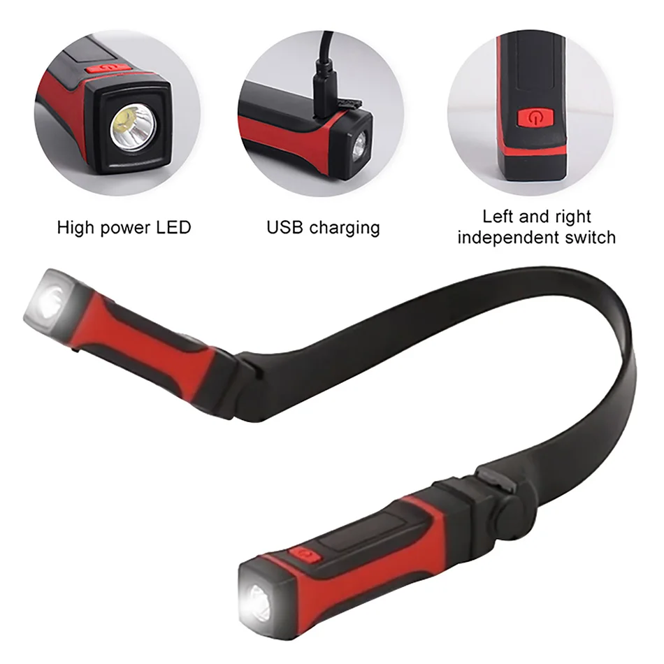 Светодиодный светильник для ношения на шее USB Перезаряжаемый глаз с двумя уровнями затемнения яркости Для кемпинга, чтения, ночных походов . ' - ' . 3