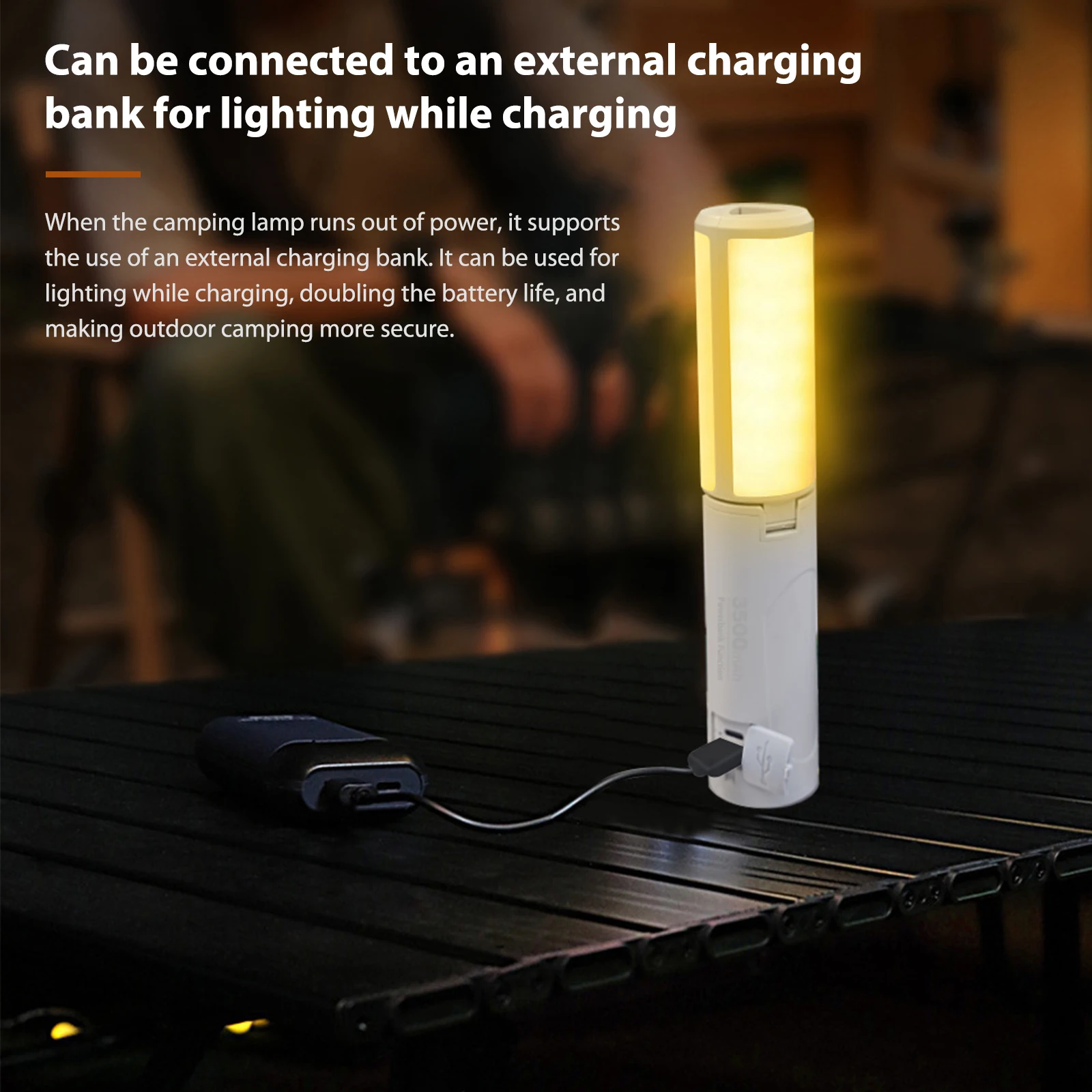 Складной фонарь для кемпинга, Портативный блок питания, Уличная палатка, Светодиодное USB Перезаряжаемое Аварийное освещение . ' - ' . 3