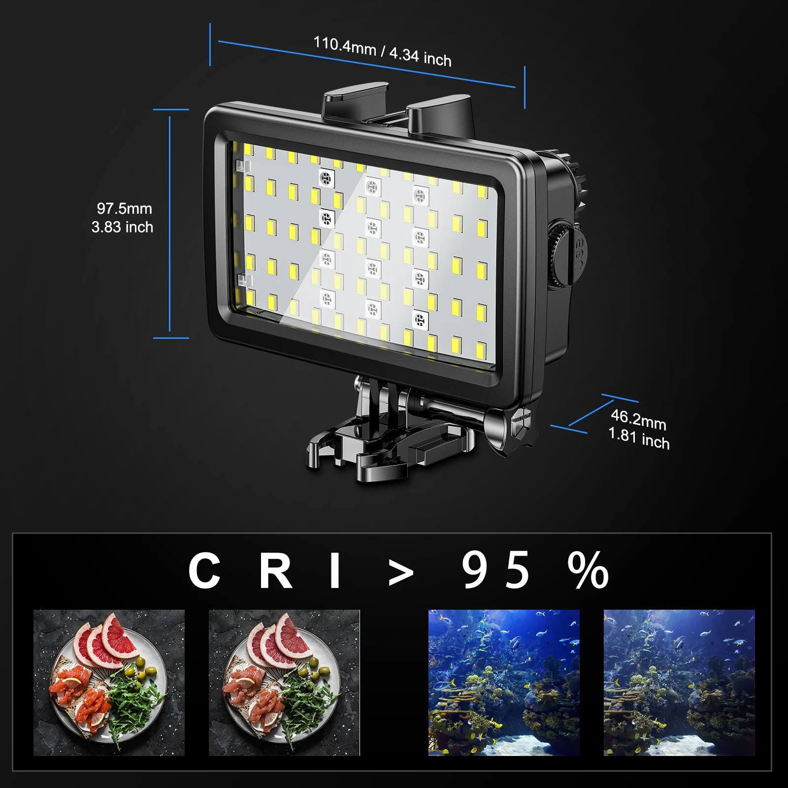 Фонарик Seafrogs 5000 ЛЮКС для подводной камеры с красочным светом, водонепроницаемые светодиодные аксессуары для фотографического освещения для дайвинга . ' - ' . 4